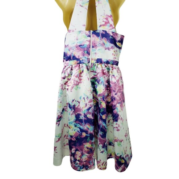 Parker Watercolor Floral Halter Open Back Dress Size 6‎ - Picture 2 of 9